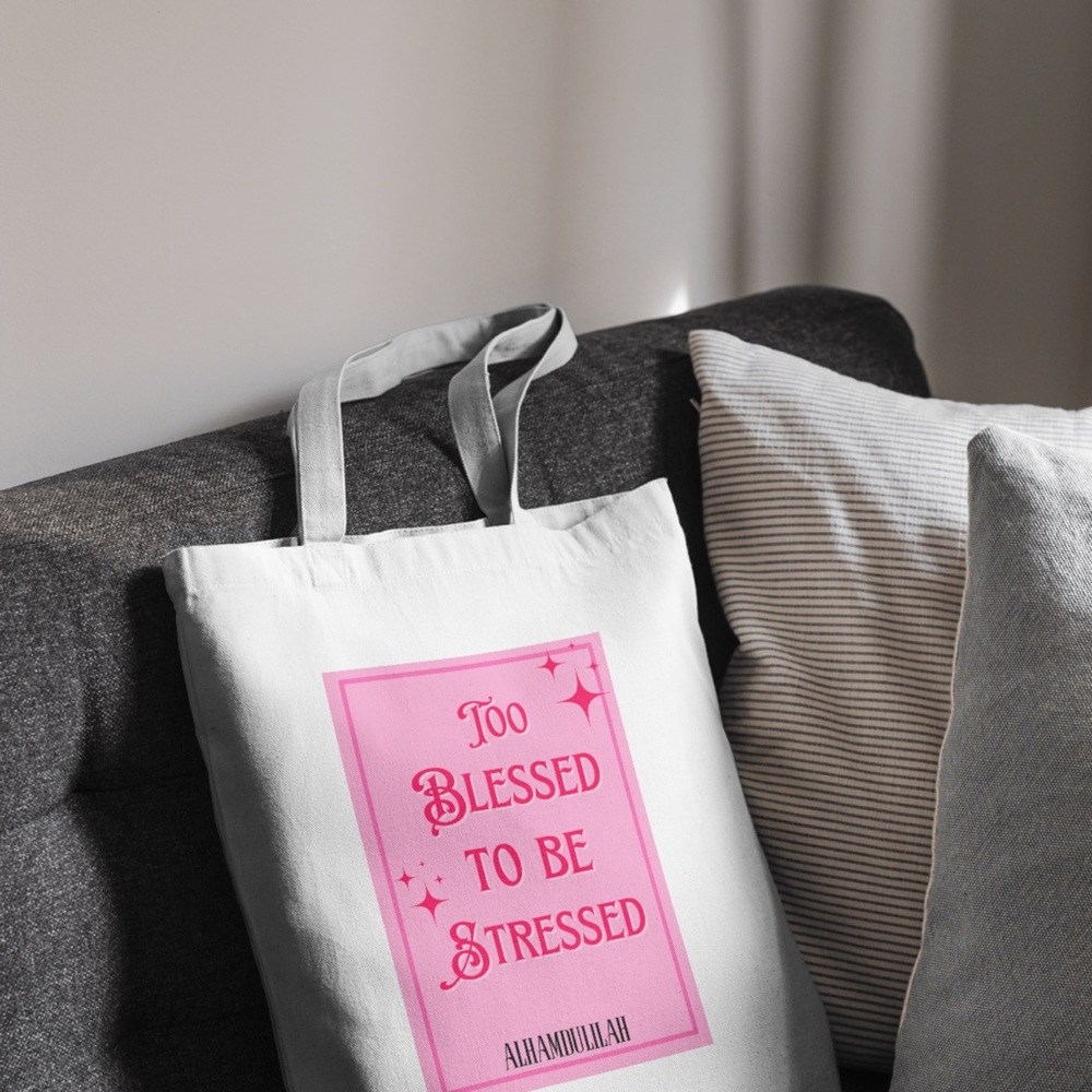 Pink and White Tote Bag